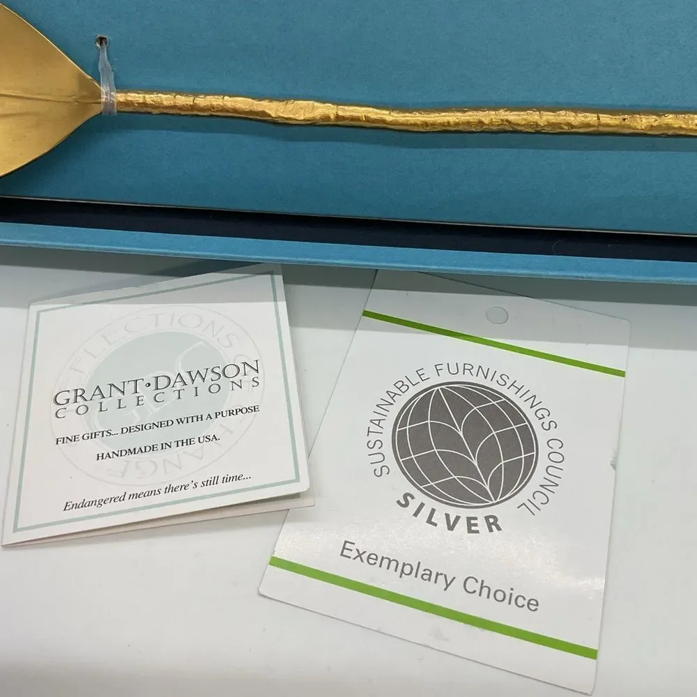 Grant Dawson Collection Mangrove 24k gold plated Salad Serving Set
